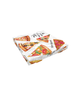 CAJA PIZZA 26X26X3,5 PAQUETE 100 UND.