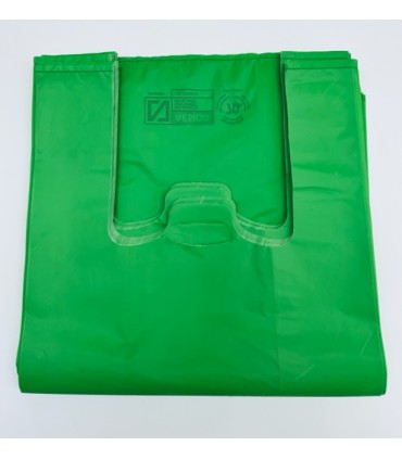 BOLSA ASA VERDE 42X53 AENOR HYBIS PAQUETE 1 KG.