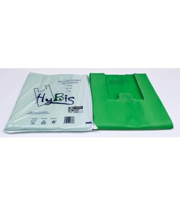 BOLSA ASA VERDE 42X53 AENOR HYBIS PAQUETE 1 KG.