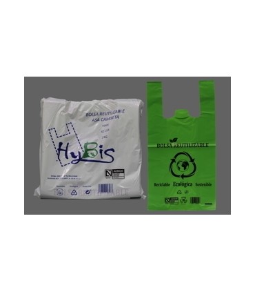 BOLSA ASA VERDE 42X53 AENOR HYBIS PAQ/2 KG.