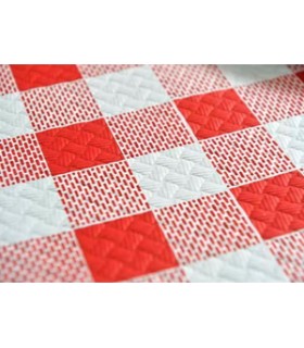 MANTEL PAPEL CUADRO ROJO 1X1 C/400