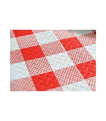 MANTEL PAPEL CUADRO ROJO 1X1 C/400