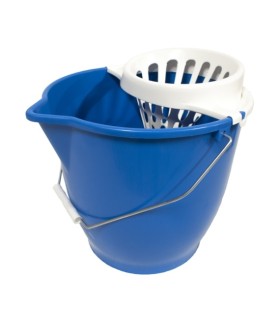 CUBO REDONDO AZUL CON ESCURRIDOR 13 LITROS