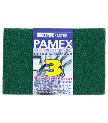 ESTROPAJO FIBRA VERDE 15X20 PACK 3 UND.
