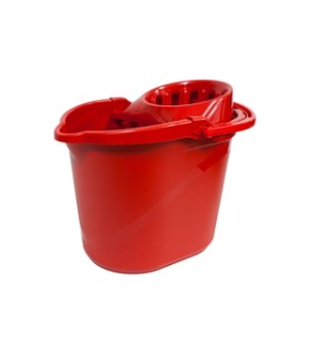 CUBO OVALADO C/ESCURRIDOR *UNO ROJO* 15 LITROS